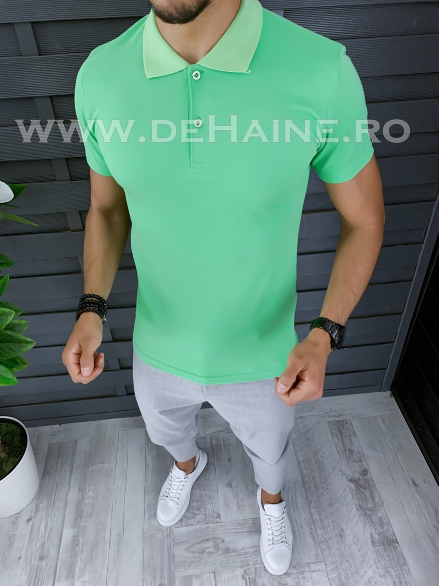 Tricou barbati verde slim fit ZR B1018 P18-3